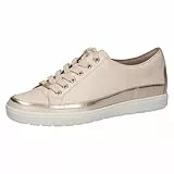 CAPRICE Damen Sneaker flach aus Leder mit Schnürsenkeln, Beige (Cream Comb), 37.5 EU