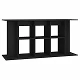 vidaXL Aquariumständer, Aquarium Unterschrank mit viel Stauraum, Aquarium Tisch mit Stabiler Oberplatte, Aquariumschrank Aquarium Halter, Schwarz Holzwerkstoff