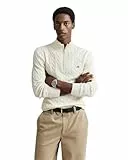 Gant Herren Cotton Cable Half Zip Pullover, Cream, L EU