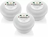Proraso Rasierseife in Schüssel für empfindliche Haut, 3 x 150 ml, Rasierseife angereichert mit Extrakten aus Hafer und grünem Tee, hergestellt in Italien