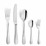 Amefa SIERRA Besteck Set 6 Personen | 30-teilig | Edelstahl 18/10 satiniert | gehämmerte Griffe | Essbesteck spülmaschinenfest | Besteckset 6 Personen | optisch und haptisch perfekt ausbalanciert