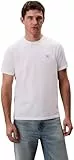 Calvin Klein Herren T-Shirt Kurzarm Badge Jersey Classic Tee aus Baumwolle, Weiß (Bright White), L