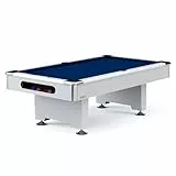 Automaten Hoffmann Billardtisch Club Pro III | Diamantgeschliffene Schieferplatte, Nivellierfüße | Für Indoor, Privat, Institution | Dekor Weiß | 8 ft, Hochwertiges Billardtuch