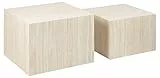 AC Design Furniture Dicte Quadratischer Couchtisch 2er-Set, Beige mit Travertinoptik, Eleganter Wohnzimmertisch, Beistelltisch für Wohnzimmer, B: 58 x H: 40 x T: 58 cm und B: 50 x H: 33 x T: 50 cm