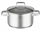 RÖSLE CHARM Kochtopf, Hochwertiger Universaltopf aus Edelstahl 18/10, 24 cm, Glasdeckel, Innenskalierung, induktionsgeeignet, spülmaschinengeeignet, Silber
