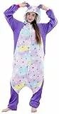 corimori Erwachsene Damen Herren Karneval Tier-Kostüme Onesie Jumpsuit Overall 18 Panda Bunte Sterne Regenbogen,M