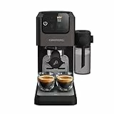 GRUNDIG KSM 6430 Siebträgermaschine mit integriertem Milchbehälter, 1628 W Leistung, 20 bar Pumpendruck, Zweifachdüse, farbiges Touch-Display, BrewSense, CreamyPro, Dark Inox/Schwarz