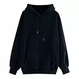 Hoodie Hoodie Oversize Kapuzenpullover Baumwolle Pullover Langarm Sweatshirt Hoodies mit Tasche Streetwear Langarmshirt Herbst Winter Bekleidung Pullover für Damen
