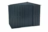 Duramax TOP 8 x 6 (4.37 m²) Metall gerätehaus, hergestellt aus verzinktem Stahl, verstärkte Dachkonstruktion, wartungsfreies und witterungsbeständiges Metallgerätehaus, Geräteschuppen, Anthrazit