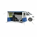Brunner Sunny Van Roof Sidewall Set 2 Seitenwände für Markise, Sonnenschutz für Minibus und Vans, Seitenwände mit großen transparenten Fenstern, 240 x 200 cm, weiß/blau