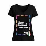 JOPHY & CO. Damen-T-Shirt mit V-Ausschnitt personalisierbar vorne und/oder hinten (Artikelnummer 8615), Schwarz , S - XXL
