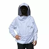 Best Bee Imkerei Imkerjacke aus dickem Stoff und hochwertiger Baumwolle, zum Anziehen, komfortable und feste Kapuze, Taschen für Werkzeuge – Bienenzuchtjacke gegen Wespen & Bienen zum Überziehen (M)