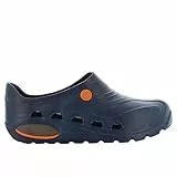 Oxypas Safety Jogger Arbeitsschuhe Damen - Antistatische und rutschfeste Sicherheitsschuhe Herren, Leichter Clog für Medizin, Pflege und Gastro, Antibakteriell, Navy, EU 43/44