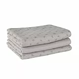 roba organic 3er Windel Set Lil Planet - 80 x 80 cm - Musselin - Textilwindeln aus Bio Baumwolle - GOTS & Oeko-Tex 100 zertifiziert - Grau