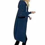 EMATOP Hoodie Damen Winter Warm College Jacke Lange Sports Sweatjacke Langarm Elegant Sweatshirt mit Kapuze Mantel Casual Baumwolle Kapuzenjacke Einfarbig Mode Sportjacke Outdoor Fleecejacke