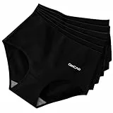 QINCAO Unterhosen Damen, 6er Pack Hohe Taille Slips Baumwolle Unterwäsche, Stretch Atmungsaktiv Panties Weich