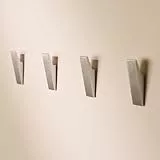 Designfabrik Hamburg Klebehaken extra stark | Haken selbstklebend | Wandhaken | Handtuchhalter ohne Bohren | Haken für Küche und Bad | 4 Stück | Handtuchhalter Silber | Modernes Design