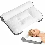 Wapasezyar Orthopädisches Schlafapnoe Kissen mit Ohrschlitz, Anti Schnarch Kissen aus Memory Foam, Nackenstützkissen für Seiten Rücken und Bauchschläfer, Atmungsaktiv und Waschbar