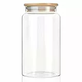 INCETUE Vorratsdosen Glas mit Deckel, 1200ML Vorratsgläser mit Luftdicht Bambusdeckel, Deko Küche Glasbehälter für Müsli, Pasta, Nudeln, Mehl, Kaffeebohnen, Overnight Oats - Groß