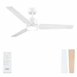 Newday Deckenventilatoren Weiß mit Beleuchtung Dimmbar, 107cm Deckenventilator mit Fernbedienung Leise Reversibel, Ventilator Decke mit Speicherfunktion, 3 Timer 6 Geschwindigkeiten für Schlafzimmer