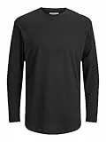 JACK & JONES Herren Jjenoa Tee O-Hals Noos Langarmshirt, Schwarz, M EU