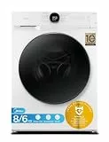 Midea MF200D86WB-14EAS Waschtrokner, 8/6kg Waschen/Trocknen, Inverter Mortor, 60 Min. Waschen und Trocknen, Steam Care, Turbo Wash, 48 cm tief, APP-Steuerung, AquaStop