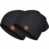 GXCROR Mütze für Damen und Herren - Beanie Slouch, Baumwolle Weich Dünn, Leicht Atmungsaktiv Longbeanie, Chemo Kopfbedeckung für Alle Jahreszeiten