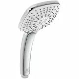 Ideal Standard – Idealrain Cube Handbrause, wassersparender Duschkopf mit 3 Strahlarten (Regen, Platzregen und Massage) per Drehumschaltung, EasyClean-Düsen, Chrom