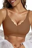 Vtelor Bügelloser BH Damen Ohne Bügel Push up BH Große Brüste Starker Halt Soft Seamless Nahtloser BHS V-Ausschnitt Bequem Tshirt Schlaf Bra Klassische Bustier Gepolstert Bralette Ohne Buegel
