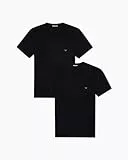 Emporio Armani Man's Core Logoband 2-Pack Crewneck T-Shirt, Schwarz, L, Regular, schwarz/schwarz, L