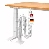 OL Oskar Lehmann Kabelführung eckig Kuba Slim Line Länge: 1260 mm Kabelschlauch Weiss für höhenverstellbare Schreibtische