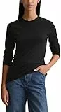 Marc OߴPolo Denim Damen Langarmshirt mit Stretch-Anteil gerippt, Schwarz (Black), M