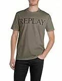 Replay Herren T-Shirt Kurzarm Rundhalsausschnitt, Braun (Mud Green), M