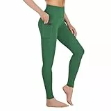 Occffy Sport Leggings Damen High Waist Sporthose mit Taschen Blickdicht Gym Leggins Damen Sports Yogahose Fitnesshose P107