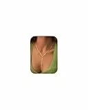 LOLIAS Kette Gold Damen 14K Vergoldete Y Kette Anhänger Halskette Zierliche Lange Halskette Geschichtete Perlenkette Tropfenketten Goldschmuck Für Damen