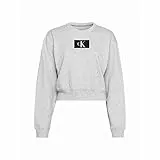 Calvin Klein Damen Sweatshirt ohne Kapuze, Grau (Grey Heather), S