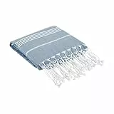 Mixibaby Strandtuch XXL100% Baumwolle Hamamtuch Badetuch Saunatuch Peshtemal 100x180cm, Farbe:Blau