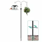 Mrcrafts Vogelfutterhaken für den Außenbereich, 208 cm schwere Vogelfutterstangen, Vogelfutterstation, Gartenhaken zum Aufhängen von Pflanzen, Laternen, Kolibri-Futterspender