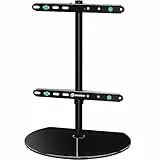 ONKRON TV Standfuss für 32-65 Zoll Fernseher bis zu 35 kg, TV Ständer höhenverstellbar mit Glasfuß, 360 Grad schwenkbar, Fernsehständer max VESA 400x400, Standfuß Fernseher Stand Schwarz PT2-B
