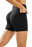 Persit Sport-Shorts Damen Sommer Kurze Sporthose High Waist Radlerhose Po Push Up Leggings Yoga Fitness Laufshorts Schwarz L