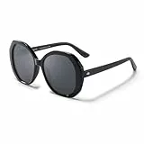 Hanukeii Damen Lombard Sonnenbrille, Schwarz, One Size