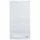 Lacoste Heritage Supima Handtuch, Baumwolle, Weiß, 40,6 x 76,2 cm