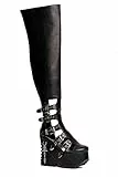 LAMODA Damen Whispers Knee High Boot, Black Spike, 36 EU