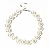 RayMinsino Entzückendes Halsband für Haustiere, mit Perlen, verstellbar, für Katzen und Hunde, Schmuck, Chihuahua, York, Kleidung, Kleid, Zubehör