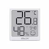 BALDR Wetterstation mit Hygrometer Feuchtigkeit Digital – Thermometer Innen mit Luftfeuchtigkeitsmesser - Raumthermometer Innen mit Luftqualität Messgerät – Feuchtigkeitsmesser Zimmerthermometer