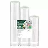 Bonsenkitchen Vakuumrollen 20|25|28x300cm gesamt 3 Rollen Vakuumierfolie - Profi Vakuumbeutel für Lebensmittel Vakuumiergerät, Kochfest und Sous Vide Gefrierbeutel, BPA-frei, VB3217