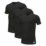 Adidas Herren kurzarm Unterhemd (3er Pack) V- Ausschnitt T- Shirt (Gr. S - 3XL) , Schwarz, S