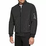 Calvin Klein Herren Gesteppte Flugjacke mit Reißverschluss Jacke, Ultra Black, M