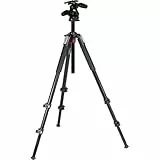 Manfrotto 055XPRO3 Aluminium-Stativ Kit mit 3-Wege-Neiger – Profi-Fotostativ mit 3 Segmenten, Kamera-Stativ für DSLR & Zubehör