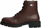 Tommy Jeans Damen Mid Boot Stiefel Lace Up aus Leder, Braun (Dark Mocha), 39